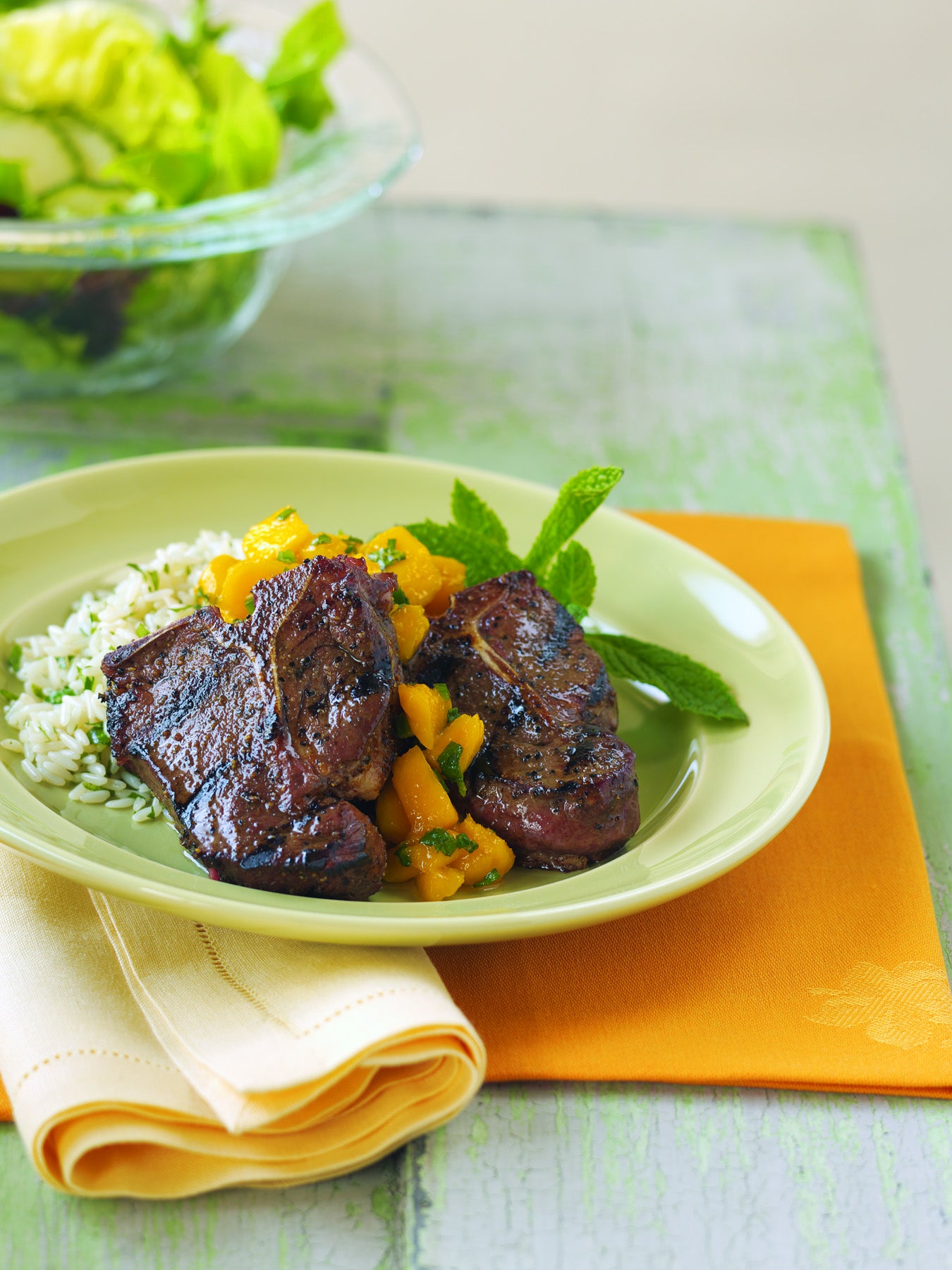 American Lamb Loin Chops with Mango Sauce