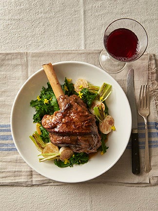 Honey-Bourbon Braised Lamb Shanks