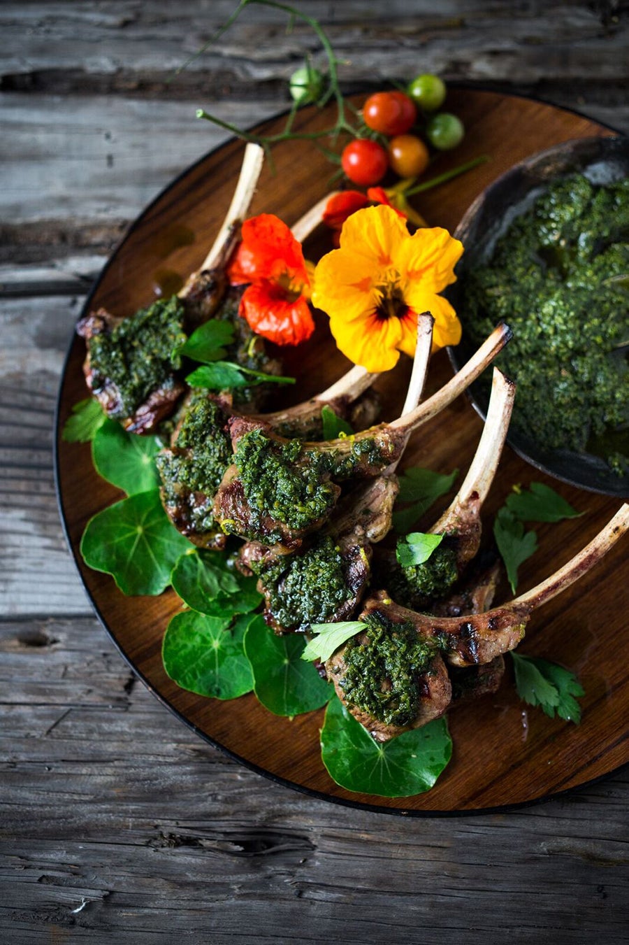 Grilled Lamb Lollipops with Salsa Verde