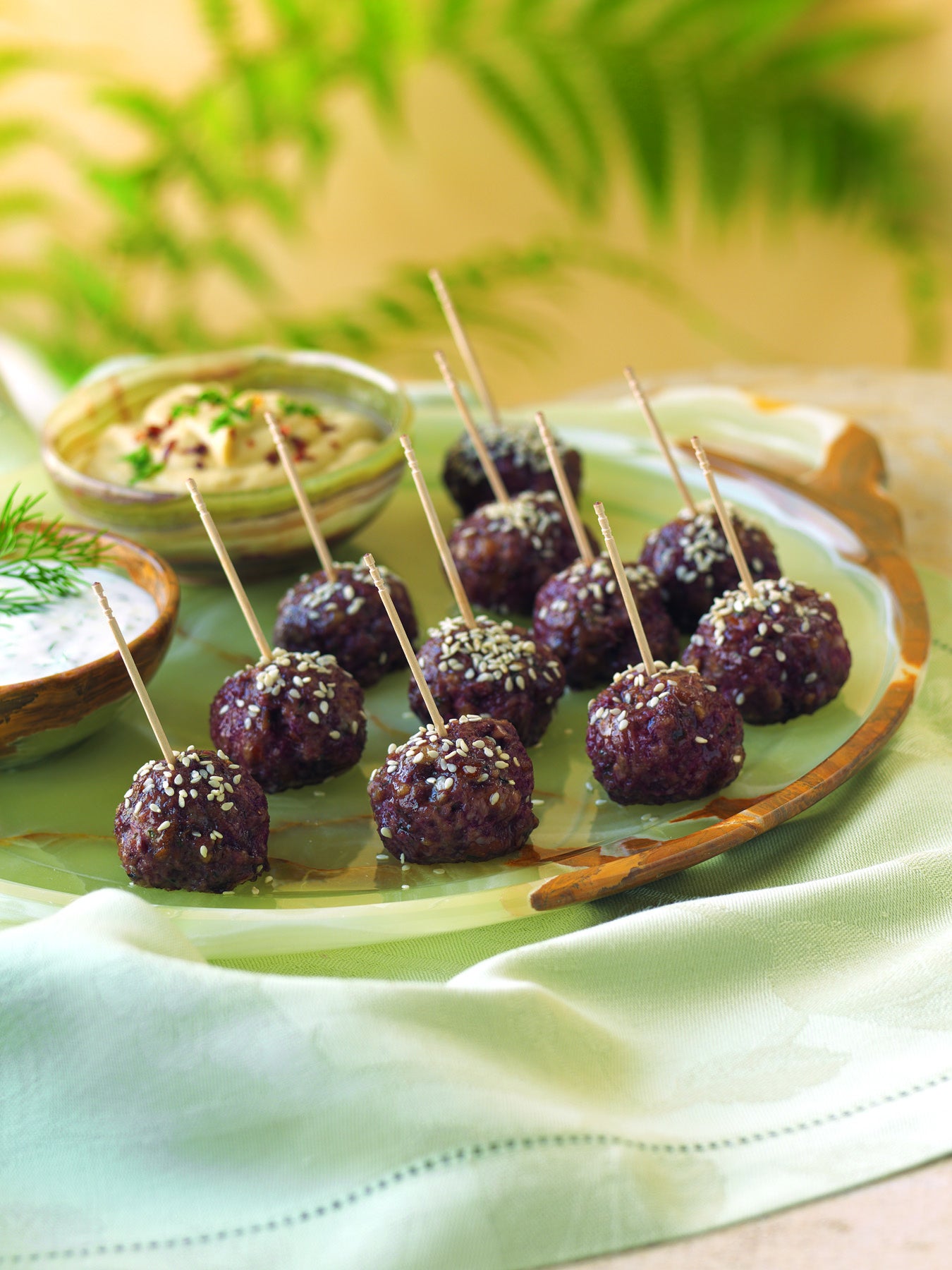 Lamb Meatballs with Mediterranean Dips