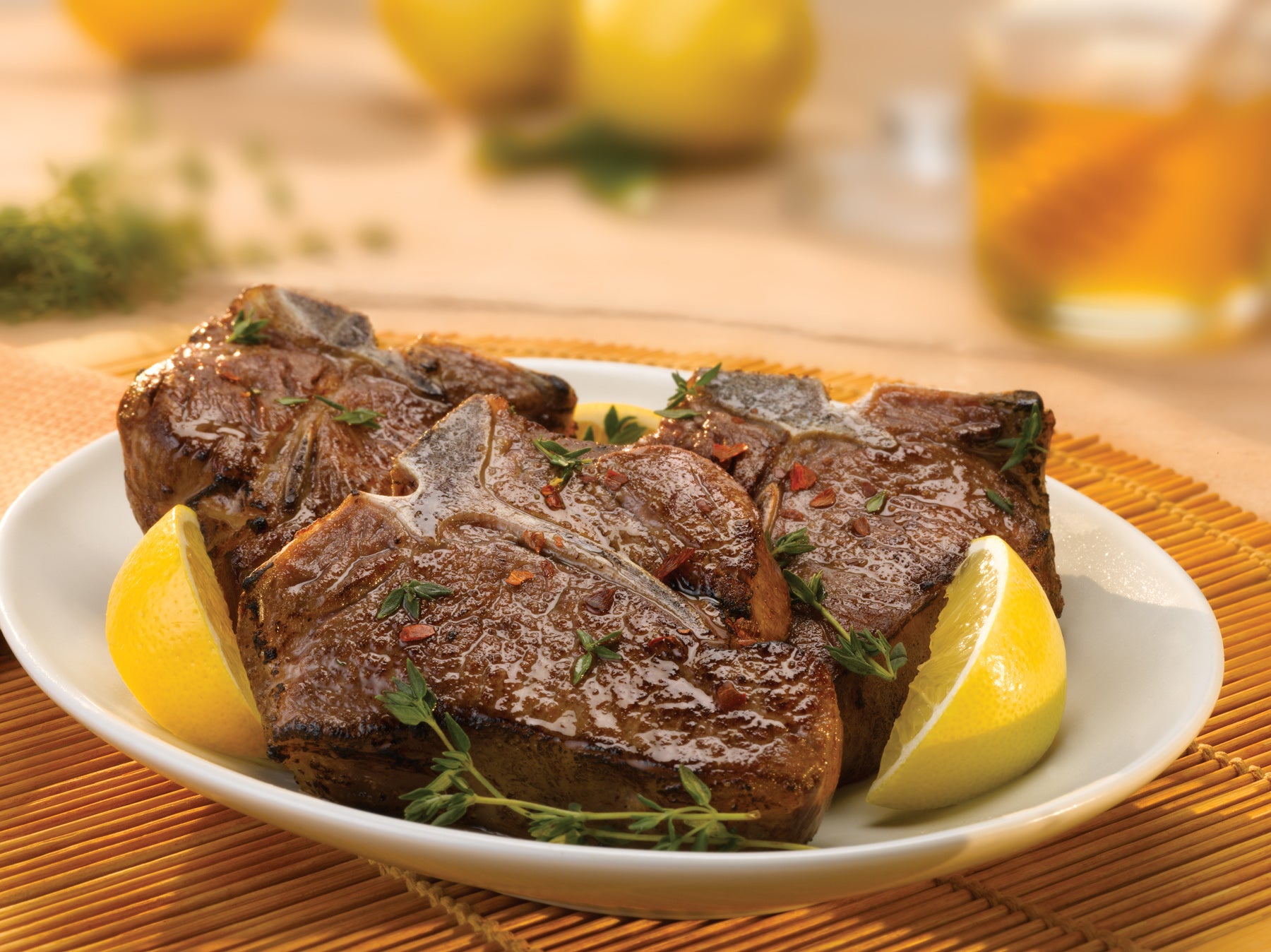 Lamb Chops with Lemon Honey Thyme Marinade