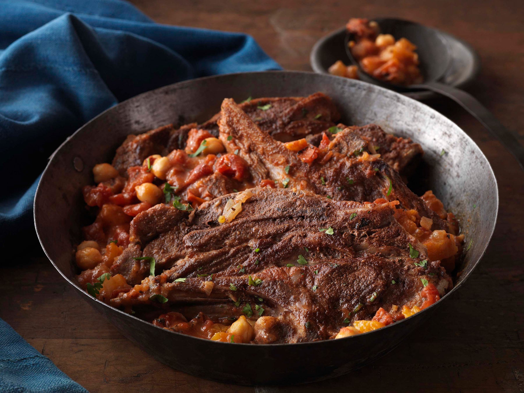 Moroccan Lamb Chops with Chickpea-Tomato Tagine