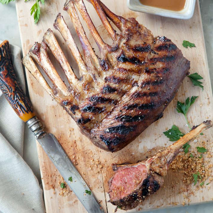 Grilled Rack with Dijon-Balsamic Glaze