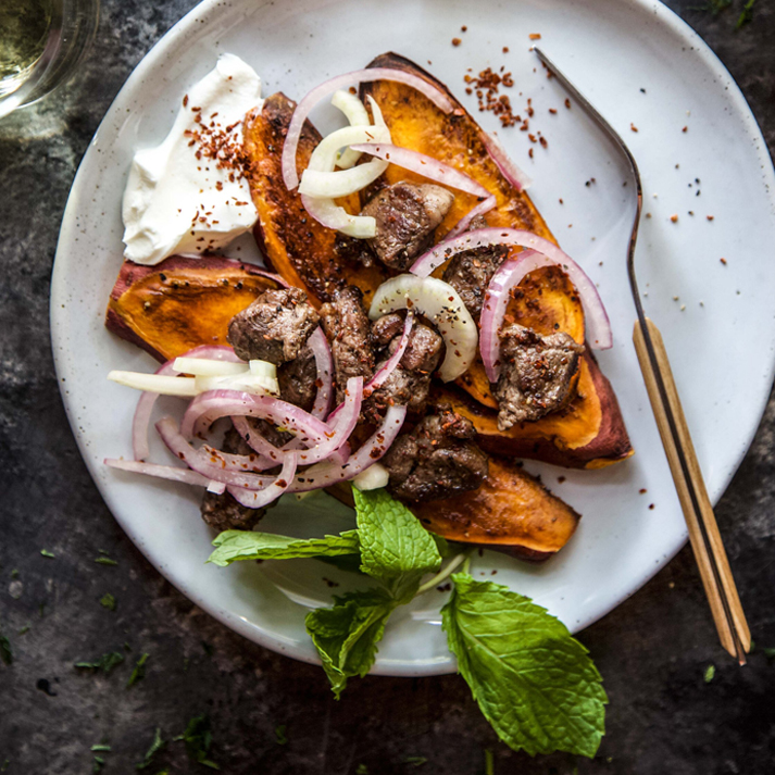 Sweet Potato Moroccan American Lamb Bowls