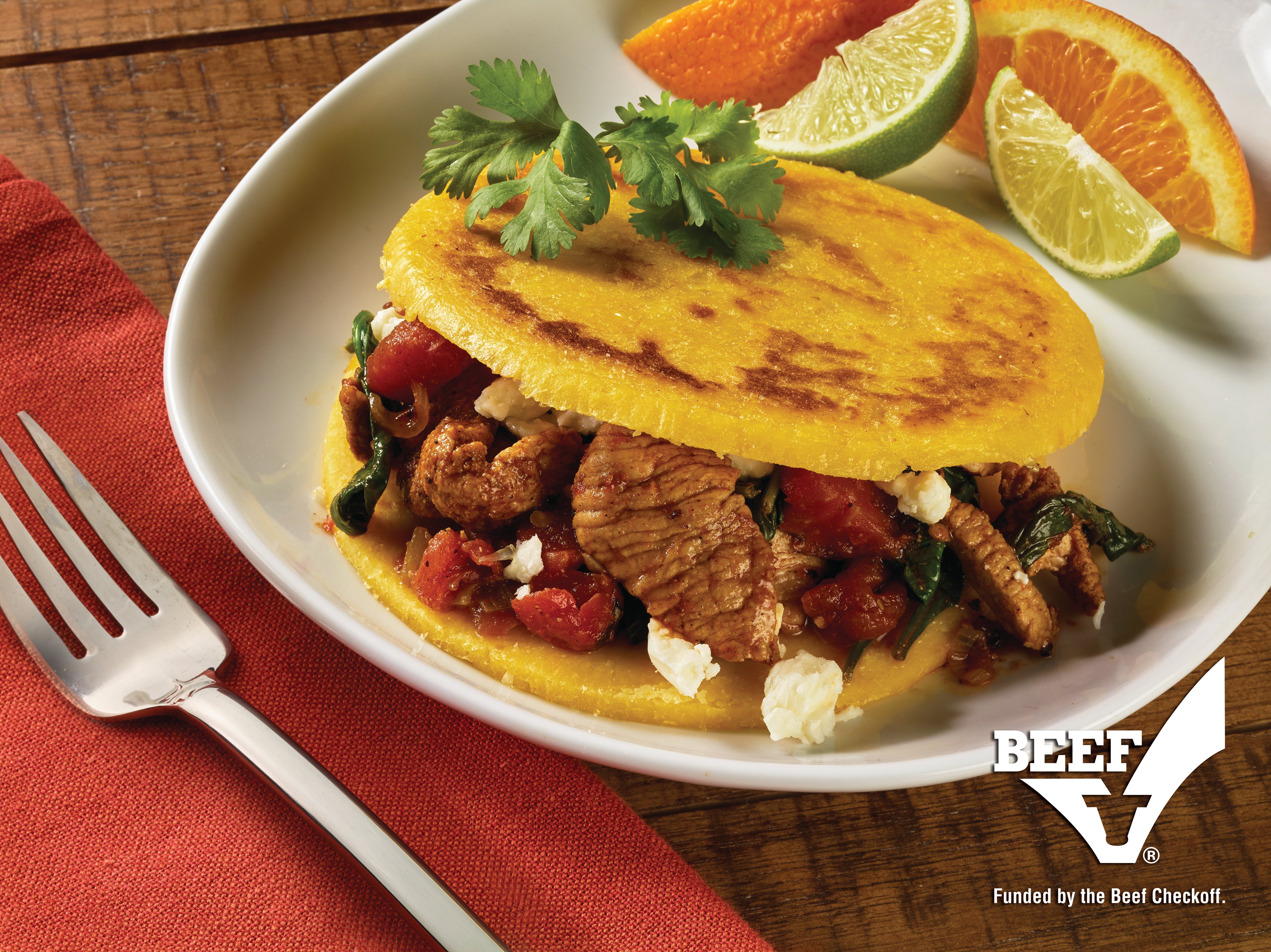 Veal, Spinach & Tomato Arepas