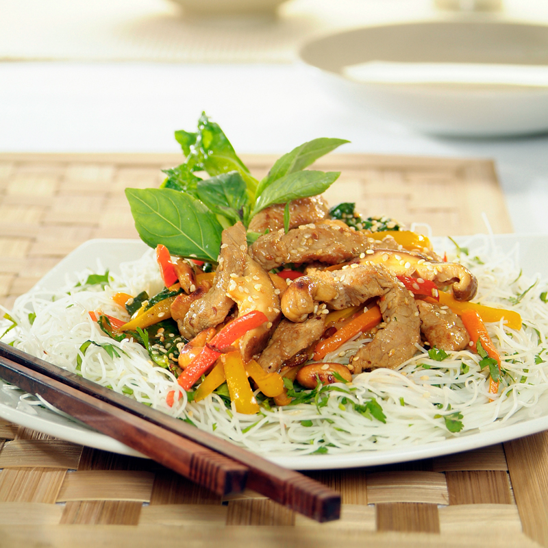 Sautéed Veal with Asian Pepper Trio