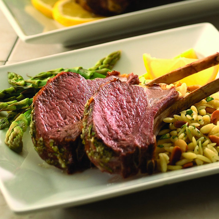 Grilled Rack of Lamb with Fresh Lemon & Herbs