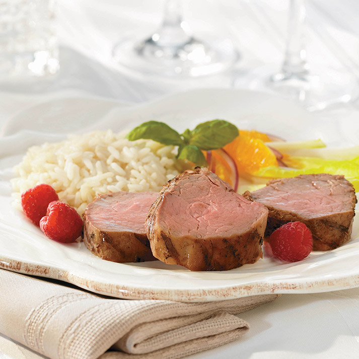 Veal Tenderloin with Raspberry & Basil Marinade